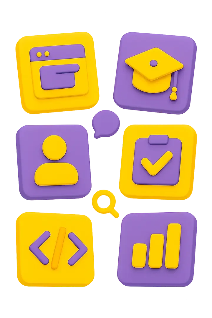 Иконки, отображающие обучающие курсы